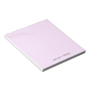 Pink Floral Flower gradient Personalised name Notepad