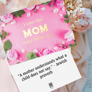 Pink Floral Foil Mother's Day Greeting Card