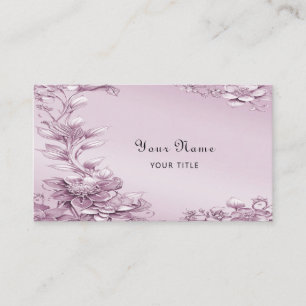 Pink Floral Foliage Business Card