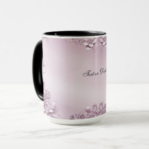 Pink Floral Foliage Mug