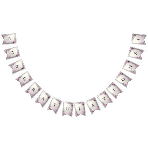 Pink Floral Frame Bunting Flag