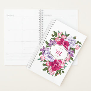 Pink floral frame customised planner