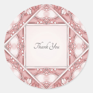 Pink Floral Frame Envelope Seal Sticker
