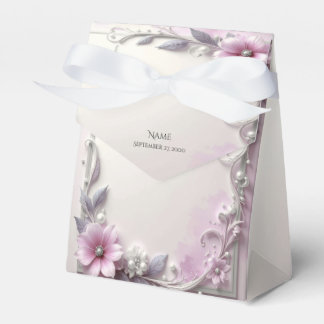 Pink Floral Frame Favor Box