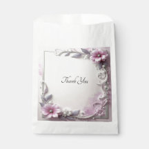 Pink Floral Frame Favour Bag