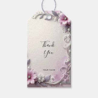 Pink Floral Frame Gift Tag