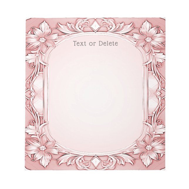 Pink Floral Frame Notepad (Front)