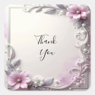 Pink Floral Frame Sticker