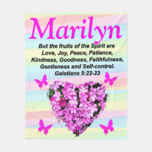 PINK FLORAL FRUITS OF THE SPIRIT CUSTOM BLANKET