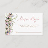 Pink Floral Garden Baby Shower Diaper Raffle