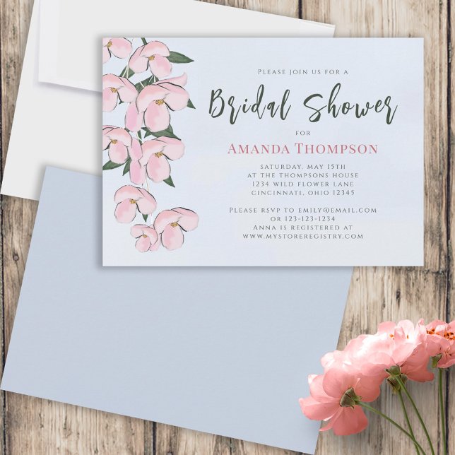 Pink Floral Garden Boho Bridal Shower Invitation (Creator Uploaded)