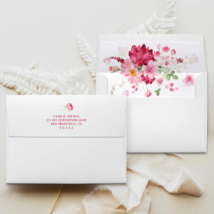 Pink Floral Garden Bridal Shower Envelope