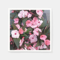 Pink Floral Garden Cloth Napkins | Elegant Botanic