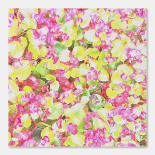 Pink Floral Garden Colourful Botanical Print Artsy Wallpaper