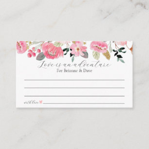 Pink Floral Garden Honeymoon Ideas Enclosure Card