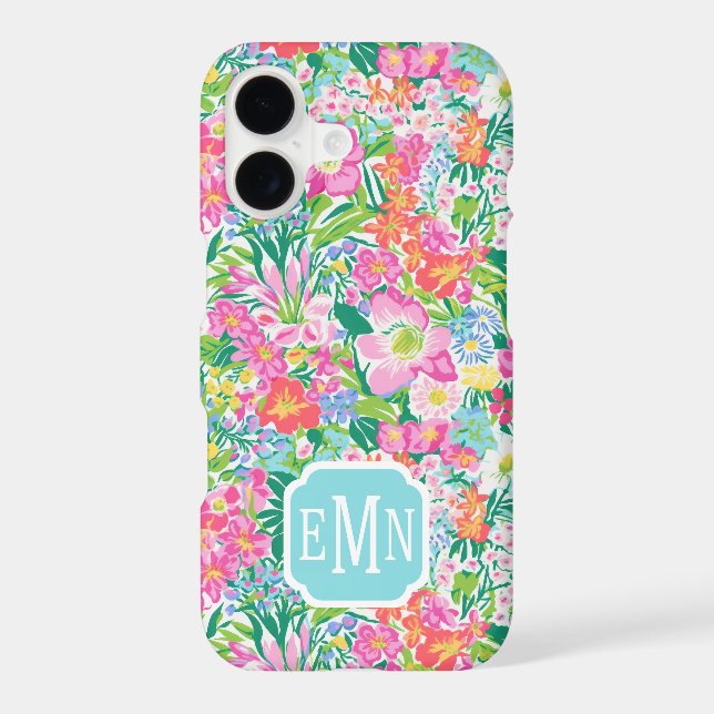 Pink Floral Garden Monogrammed (Back)
