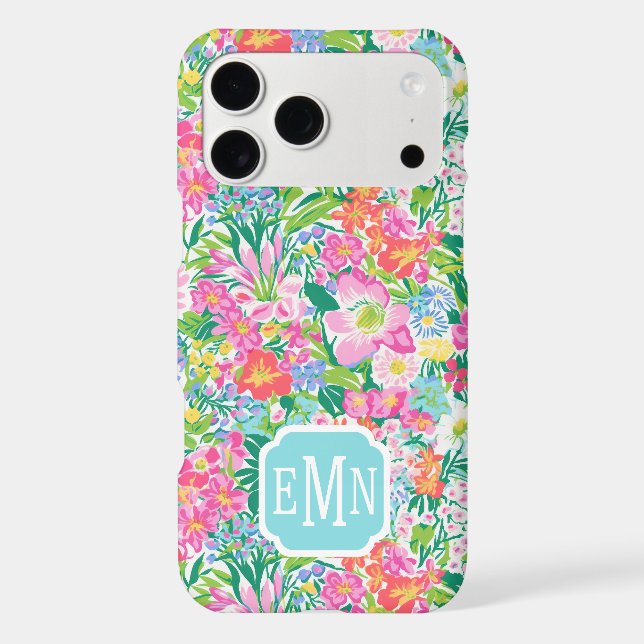 Pink Floral Garden Monogrammed (Back)