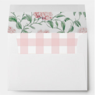 Pink Floral Gingham Lined Envelope