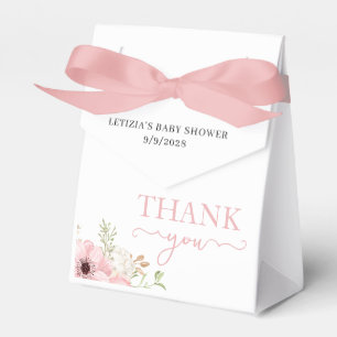 Pink Floral Girl Baby Shower Favour Box