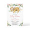 Pink Floral Girl Cute Sloth Baby Shower Invitation
