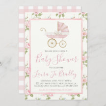 Pink Floral Girl Preppy Southern Baby Shower