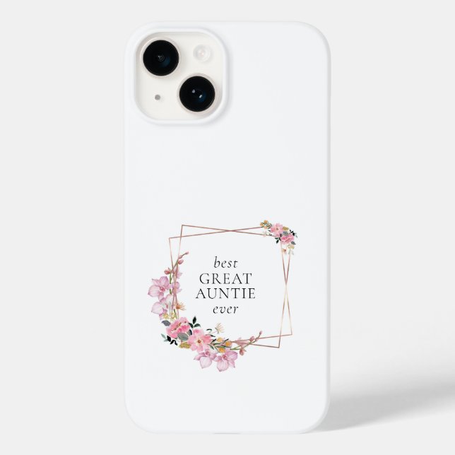 Pink Floral Gold Wreath Personalised Case-Mate iPhone Case (Back)
