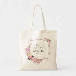Pink Floral Gold Wreath Personalised Tote Bag