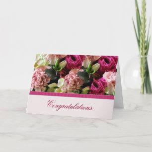 Pink Floral Graduation Card