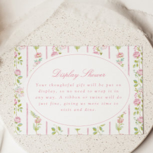 Pink Floral Grandmillennial Bridal Shower Enclosure Card