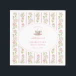 Pink Floral Grandmillennial Bridal Tea Party  Napkin<br><div class="desc">Invite your guests to a delightful afternoon with our "Tea with the Bride-to-Be" Bridal Shower Collection. This beautifully crafted design captures the essence of a charming tea party, blending elegance with a touch of whimsy to set the perfect tone for your celebration. The napkin is adorned with a stunning grandmillennial...</div>