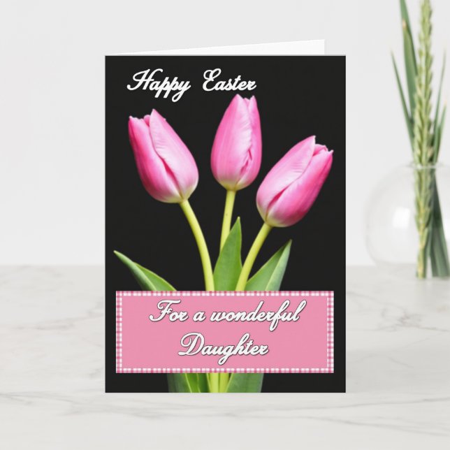 Pink Floral Greeting Card (Front)