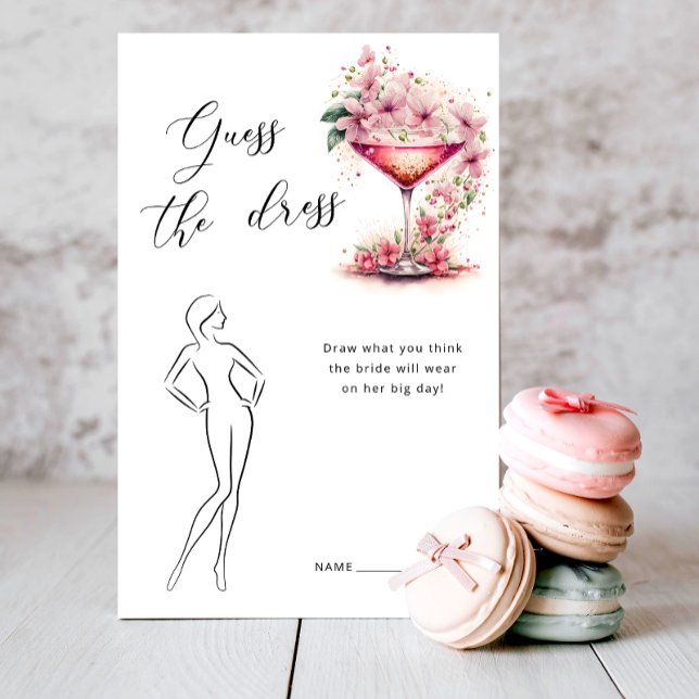 Pink Floral Guess the Dress Bridal Shower Game (Creator Uploaded)