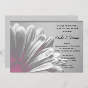 Pink Floral Highlights Post Wedding Brunch Invitation