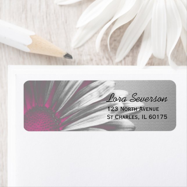 Pink Floral Highlights Return Address Label (Insitu)