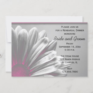 Pink Floral Highlights Wedding Rehearsal Dinner Invitation