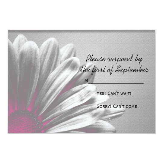 Pink Floral Highlights Wedding RSVP Response Card