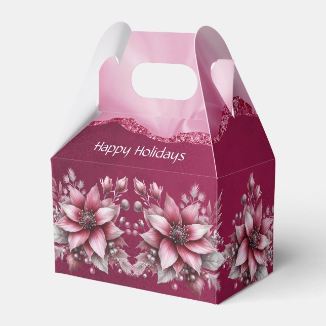 Pink Floral Holiday Gift Box (Front Side)