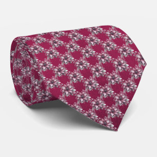 Pink Floral Holiday Neck Tie