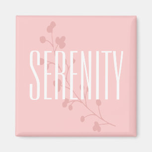 Pink Floral Inspirational Serenity Magnet