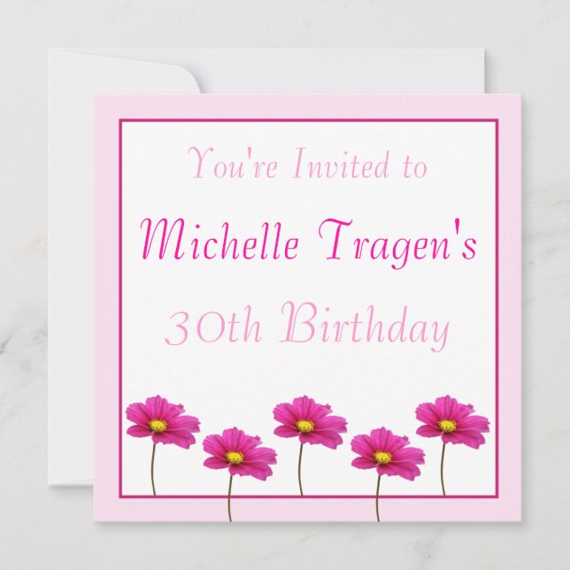 Pink Floral Invitation (Front)