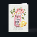 Pink Floral Jar Cousin 80th Birthday Greeting Card<br><div class="desc">Celebrate your cousin’s 80th birthday with this lovely floral greeting card featuring pink flowers and lemons. A sweet and cheerful design for a very special milestone. Add your own message inside to make it personal,  or leave it blank to handwrite it.</div>