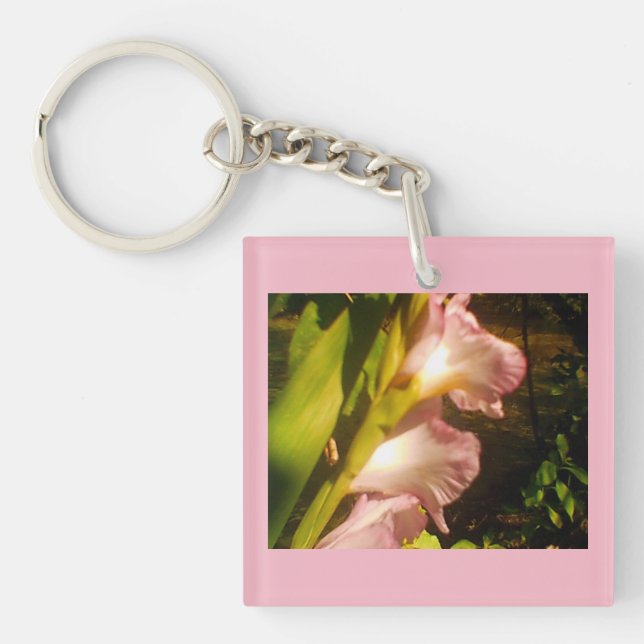 Pink Floral Key Ring (Front)