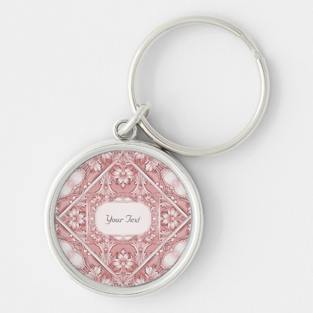 Pink Floral Keychain (Front)