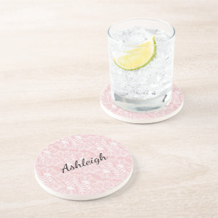 Pink Floral Lace Coaster