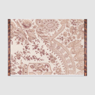 Pink Floral Lace With Roses Tissue Paper