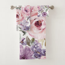Pink Floral Lavender Rose Watercolor Purple Flower