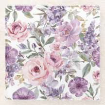 Pink Floral Lavender Rose Watercolor Purple Flower