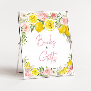 Pink Floral Lemon Books and Gifts Poster