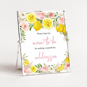 Pink Floral Lemon Envelope Station Poster