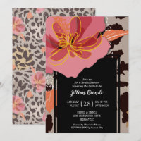 Pink Floral Leopard Print Bridal Shower